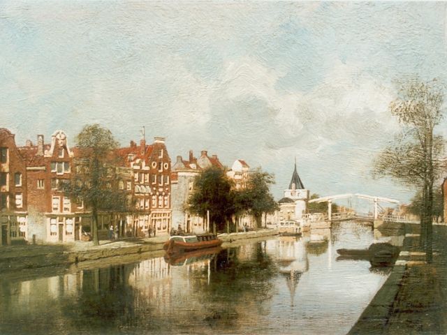 Karel Klinkenberg | The Prins Hendrikkade with the Schreierstoren beyond, Amsterdam, Öl auf Holz, 20,0 x 27,0 cm, signed l.r.