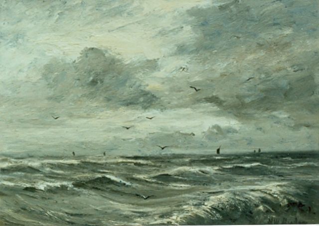 Hendrik Willem Mesdag | Seascape, Öl auf Tafel, 23,0 x 31,0 cm, signed l.r.