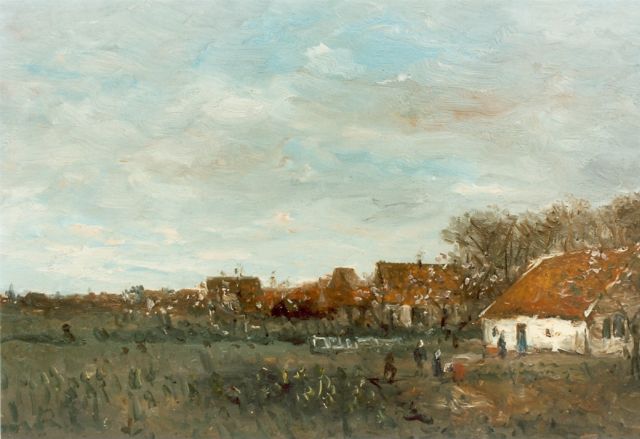 Hendrik Willem Mesdag | A vegetable garden, Öl auf Leinwand auf Tafel, 22,0 x 36,0 cm