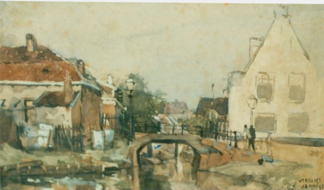 Johan Hendrik van Mastenbroek | A view of Utrecht, Aquarell auf Papier, 13,5 x 22,5 cm, signed l.r. und dated 28 May '98