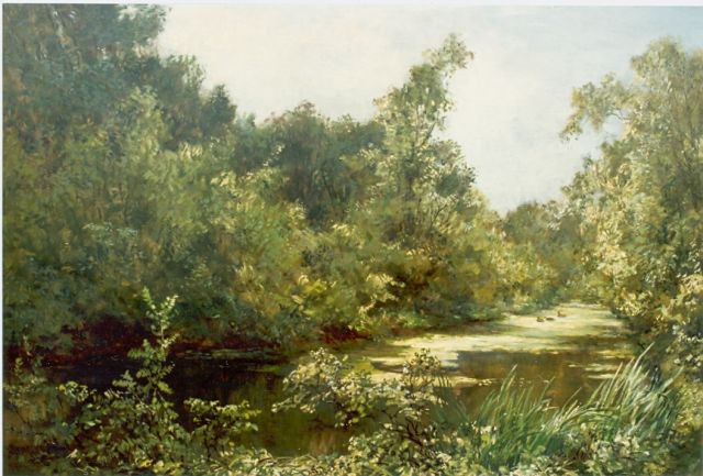 Johan Hendrik van Mastenbroek | Ducks in a pond, Öl auf Leinwand, 70,6 x 100,6 cm, signed l.r.