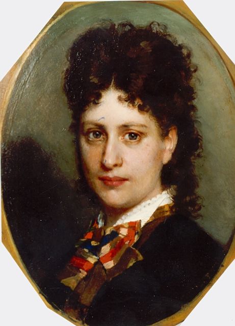Martens W.  | A portrait of a lady, Öl auf Holz 23,0 x 17,5 cm