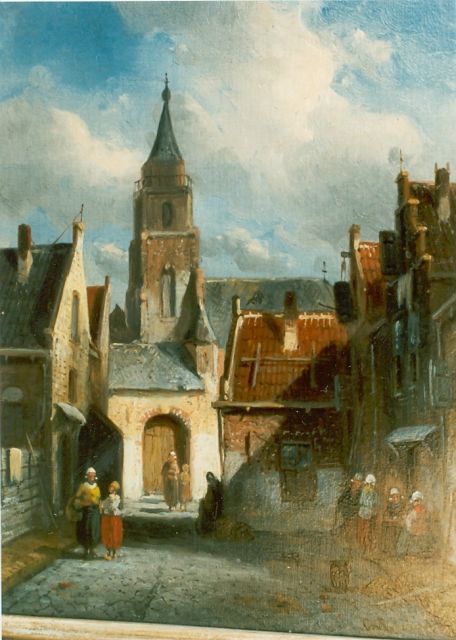 Charles Leickert | Townscape, Öl auf Tafel, 24,4 x 18,9 cm, signed l.r.