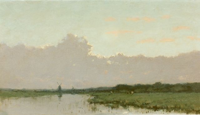 Kuijpers C.  | River landscape, Öl auf Leinwand 21,0 x 39,0 cm