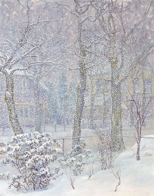 Jakob Nieweg | A winter landscape, Öl auf Leinwand, 49,5 x 39,8 cm, signed l.r.
