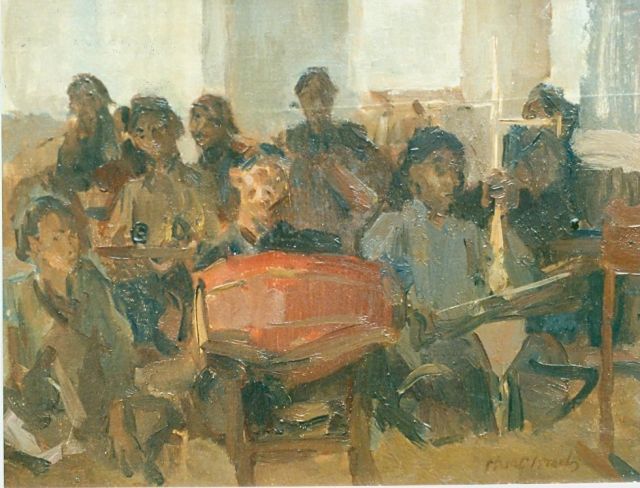 Isaac Israels | Orchestra from Bali, Öl auf Leinwand, 27,5 x 35,5 cm, signed l.r.