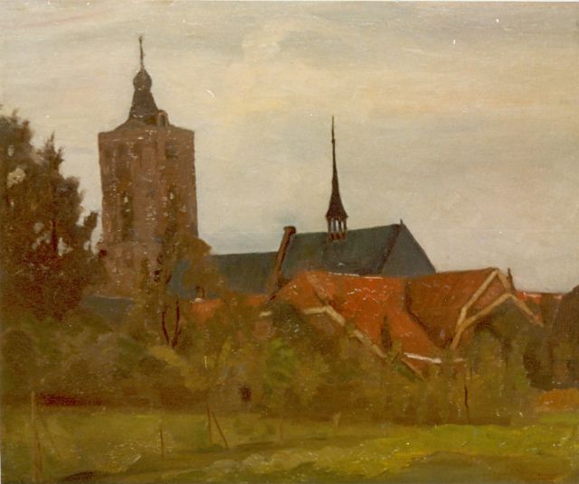 Cor Noltee | Church, Öl auf Holz, signed l.r.