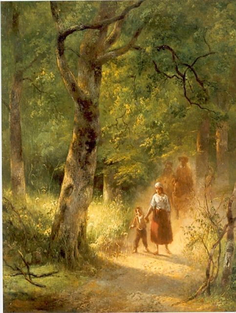 Nuijen W.J.J.  | Travellers on a path, Öl auf Leinwand