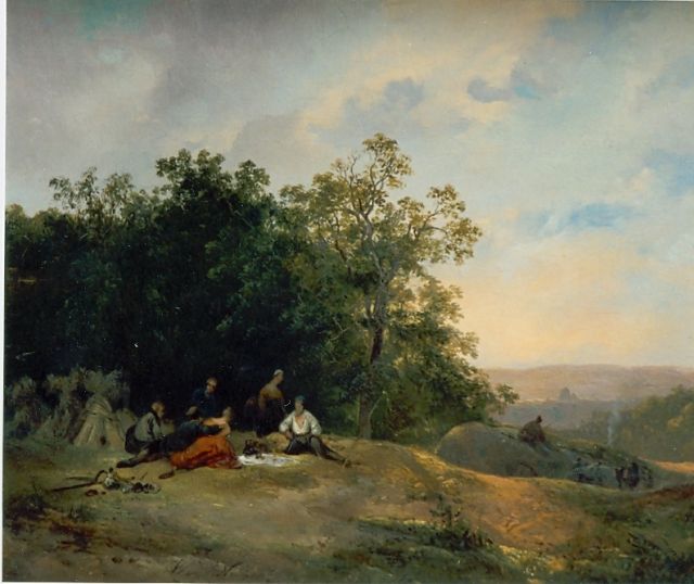 Wijnand Nuijen | Travellers resting, Öl auf Holz