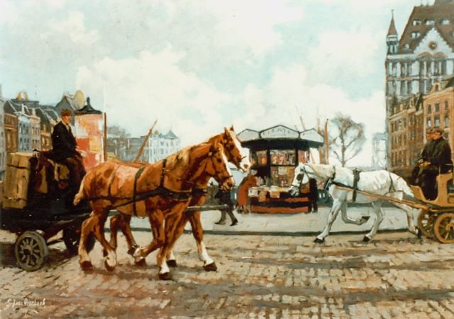 Overbeek G.J. van | A view of the 'Witte Huis', Rotterdam, Öl auf Leinwand 70,0 x 103,0 cm, signed l.l. und dated '37