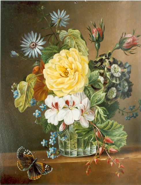 Hendrik Reekers sr. | Flower still life, Öl auf Holz, 30,2 x 25,2 cm, signed l.l.