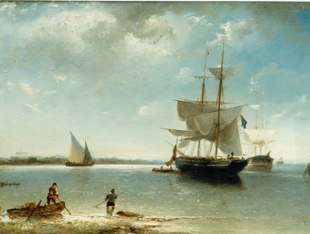 Nicolaas Riegen | Sailing boats, Öl auf Holz, 24,9 x 34,3 cm, signed l.r.