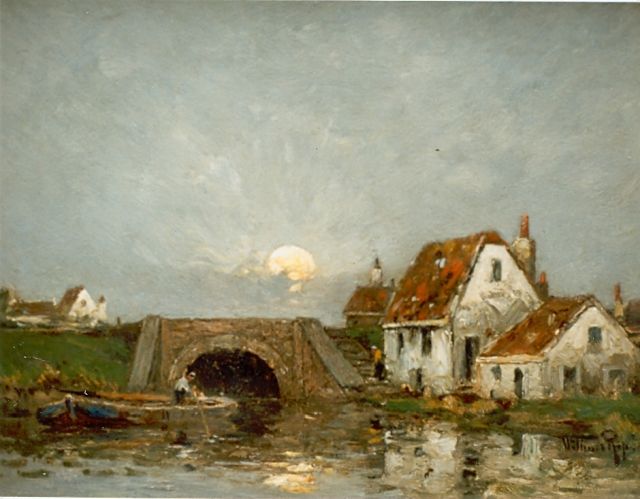 Willem Rip | A landscape at dusk, Öl auf Tafel, 27,0 x 35,0 cm, signed l.r.