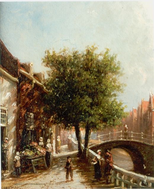 Petrus Gerardus Vertin | Enkhuizen in summer, Öl auf Holz, 14,0 x 11,8 cm, signed l.l.