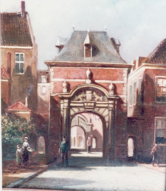 Vertin P.G.  | 'Grenadierspoort Binnenhof', The Hague, Öl auf Holz 15,0 x 19,0 cm