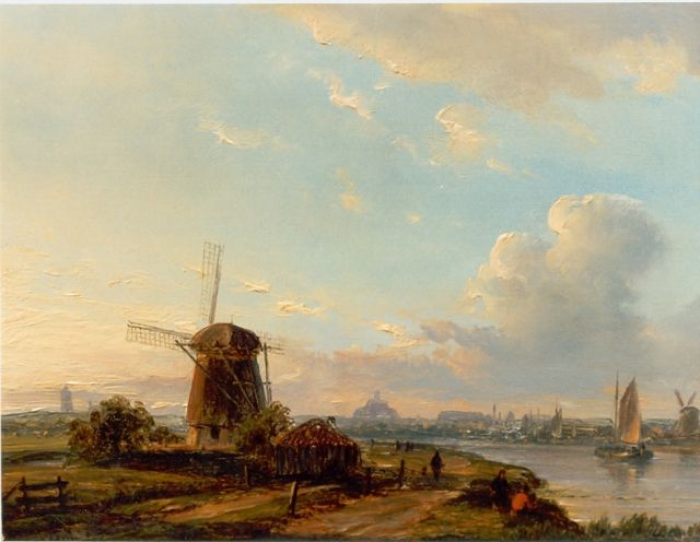 Lodewijk Johannes Kleijn | Panoramic landscape, Öl auf Holz, 15,0 x 21,0 cm, signed l.l.
