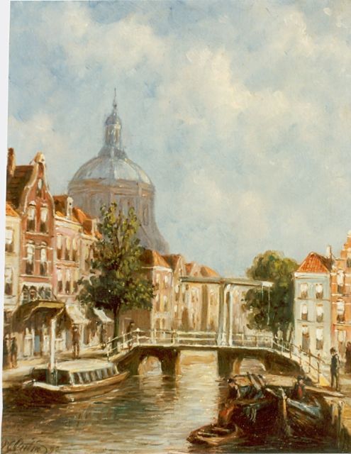 Petrus Gerardus Vertin | View of the 'Marekerk', Leiden, Öl auf Holz, 22,0 x 17,7 cm, signed l.l. und dated '92