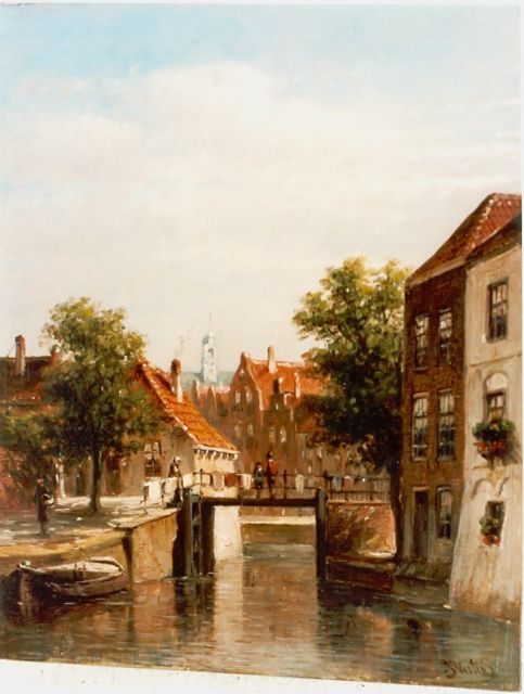 Petrus Gerardus Vertin | A canal in summer, Öl auf Holz, 23,3 x 18,7 cm, signed l.r.