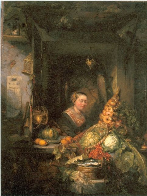 Maria Vos | Vegetable-seller, Öl auf Leinwand, 44,5 x 35,0 cm