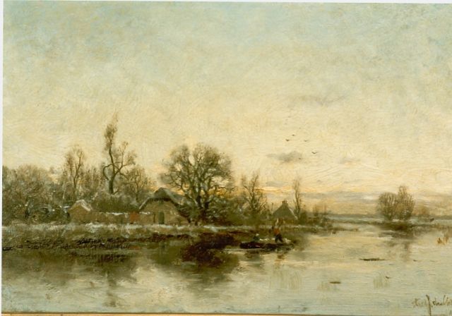 Rossum du Chattel F.J. van | Landscape, Öl auf Holz 23,5 x 35,2 cm, signed l.r.
