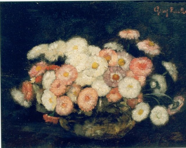Georg Rueter | Flower still life, Öl auf Leinwand, 19,5 x 25,2 cm, signed u.l.