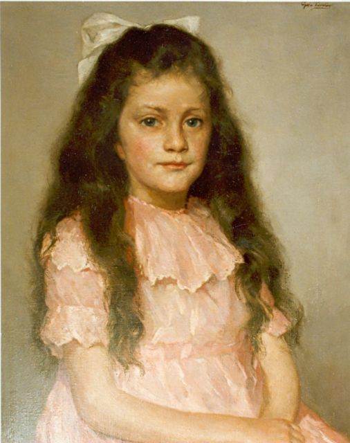 Georg Rueter | Portrait of young girl, Öl auf Leinwand, 60,3 x 50,2 cm, signed u.r.