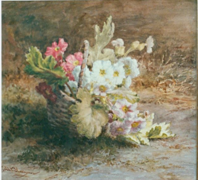 Sande Bakhuyzen G.J. van de | Flowers in a basket, Aquarell auf Papier 44,5 x 37,3 cm, signed l.l.