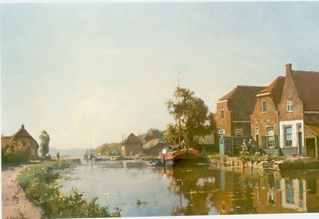 Cornelis Vreedenburgh | River landscape, Öl auf Leinwand, 58,5 x 88,0 cm, signed l.l.