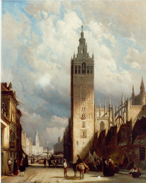 Pieter Cornelis  Dommershuijzen | The Cathedral of Sevilla, Öl auf Leinwand, 80,8 x 66,5 cm, signed l.r. und dated 1877