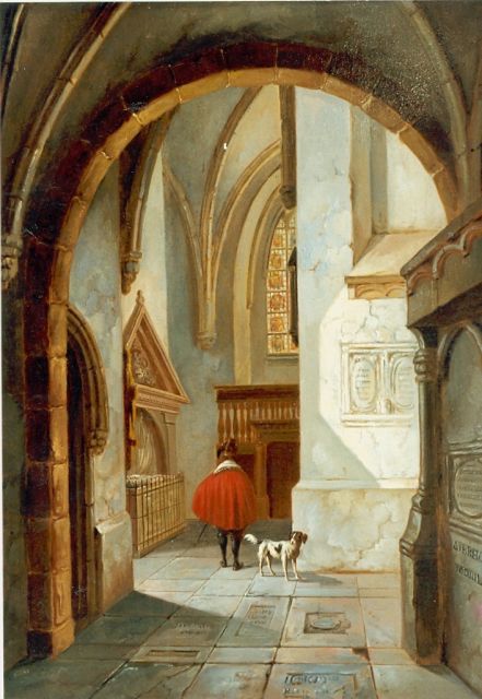 Albertus Verhoesen | Church interior, Öl auf Holz, 33,8 x 26,0 cm, signed l.r. und dated 1859