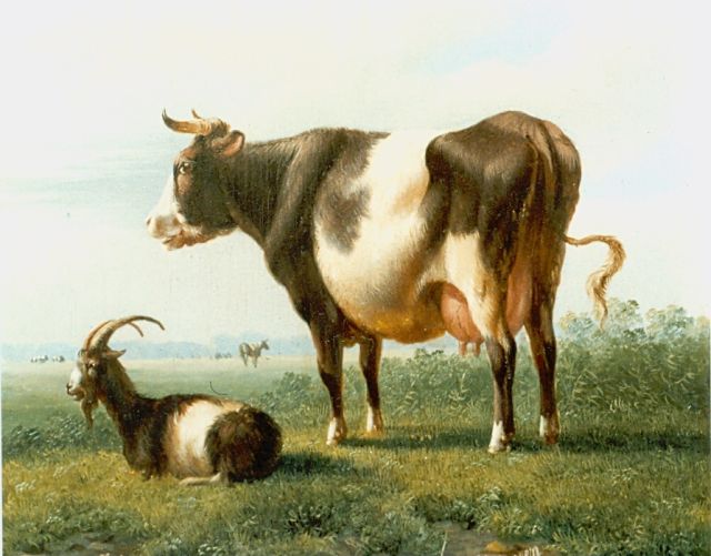 Verhoesen A.  | Cattle in a meadow, Öl auf Leinwand 14,3 x 16,5 cm, signed l.r.