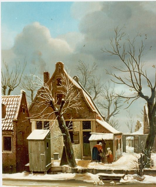 Carel Lodewijk Hansen | A farm in winter, Öl auf Leinwand, 53,5 x 44,0 cm, signed l.r.