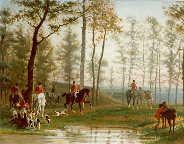 Cornelis Albertus Johannes Schermer | Hunting, Öl auf Leinwand, 52,0 x 69,7 cm, signed l.r.
