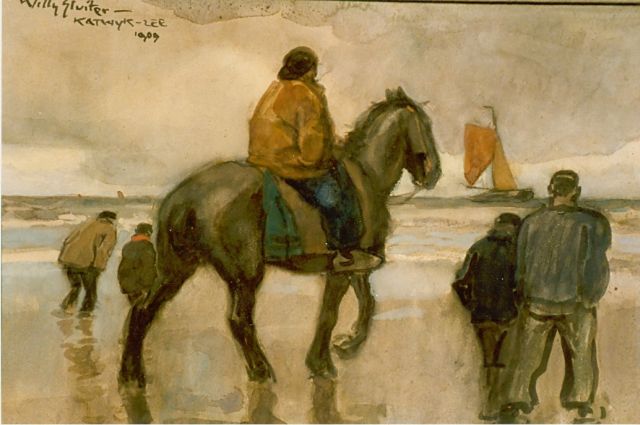 Sluiter J.W.  | Beachview, Aquarell auf Papier 35,0 x 55,0 cm, signed u.l. und Dated 1909