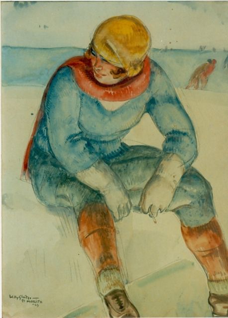 Sluiter J.W.  | Light a cigarette, 48,0 x 37,0 cm, signed l.l. und dated '27