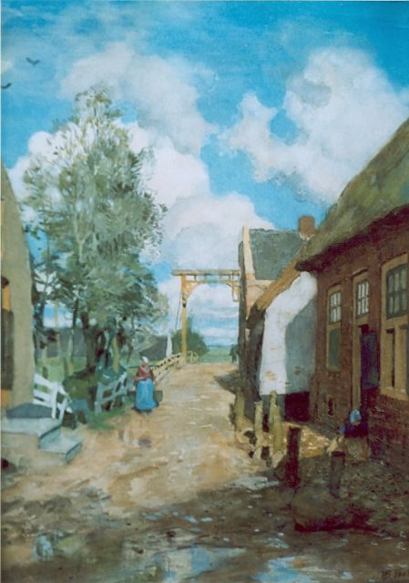 Willem Bastiaan Tholen | Draw-bridge in a landscape, Aquarell auf Papier, 42,0 x 32,0 cm, signed l.r.