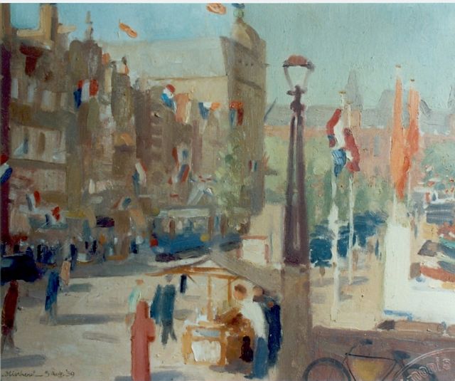 Joop Stierhout | 'Oranjefeest', Amsterdam, Öl auf Leinwand, 40,0 x 50,0 cm, signed l.l. und dated '39
