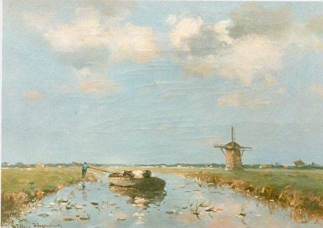 Willem Weissenbruch | Dutch polder landscape, Öl auf Holz, 30,5 x 40,7 cm, signed l.l.