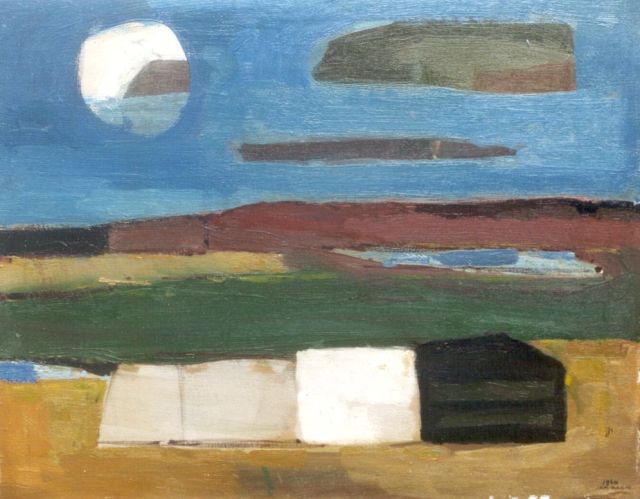 Jan Kagie | Moon-scape, Öl auf Leinwand, 59,5 x 75,2 cm, signed l.r. und dated 1960