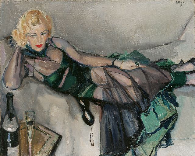 George Martens | After the bal masqué (Ms. Greet van Veen), Öl auf Leinwand, 64,8 x 80,2 cm, signed u.r. und dated '37