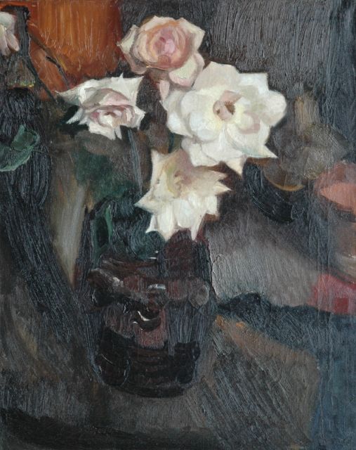 Piet van Wijngaerdt | Rosen, Öl auf Leinwand, 76,0 x 60,5 cm, Unterzeichnet r.o.