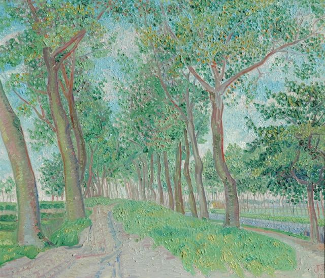 Jakob Nieweg | A country road, Öl auf Leinwand, 60,0 x 70,5 cm, signed l.r. with monogram und dated 1915