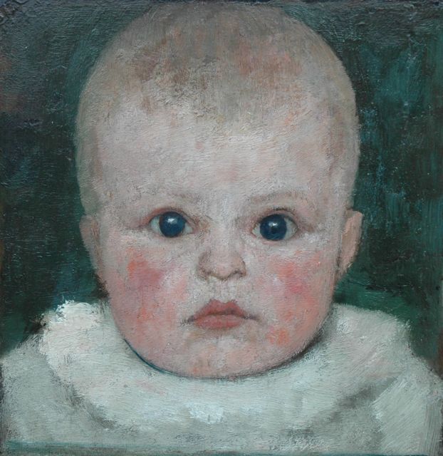 Jan Pieter Veth | Portrait of a child, Öl auf Holz, 24,3 x 24,8 cm