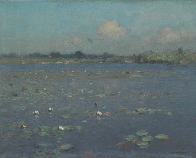 Knikker A.  | Water lilies, Öl auf Leinwand 24,4 x 30,4 cm, signed l.r.