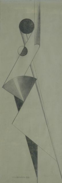 Leusden W. van | A dancer, Schwarze Kreide auf Papier 73,5 x 26,0 cm, signed l.l. und dated 1922