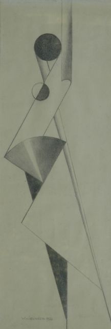 Willem van Leusden | A dancer, Schwarze Kreide auf Papier, 73,5 x 26,0 cm, signed l.l. und dated 1922