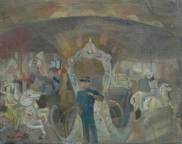 Leo Bervoets | Merry-go-round, Öl auf Leinwand, 36,0 x 46,3 cm, signed l.l.