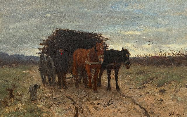 Anton Mauve | Brennholzsammler, Öl auf Leinwand, 33,8 x 54,1 cm, Unterzeichnet r.u. und zu datieren um 1875-1880