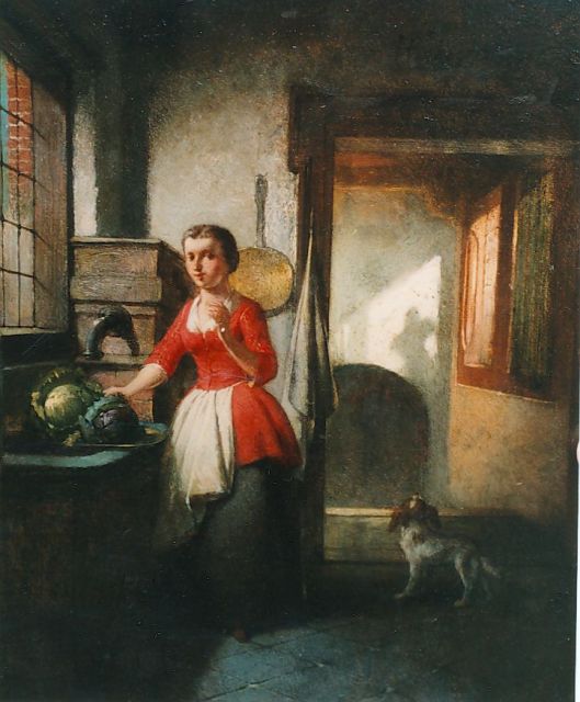 Hendricus Johannes Scheeres | The servant, Öl auf Holz, 18,2 x 14,8 cm, signed u.r.