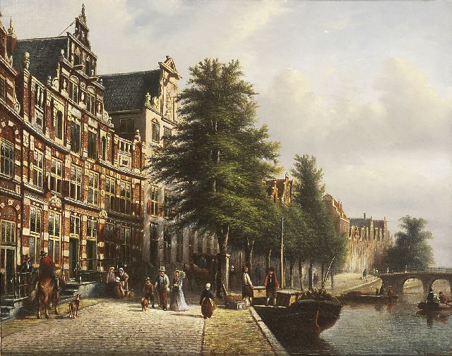 Johannes Franciscus Spohler | The  Bartolottihuis in Amsterdam (Herengracht 170-172), Öl auf Leinwand, 35,5 x 44,5 cm, signed l.r. und painted 1879